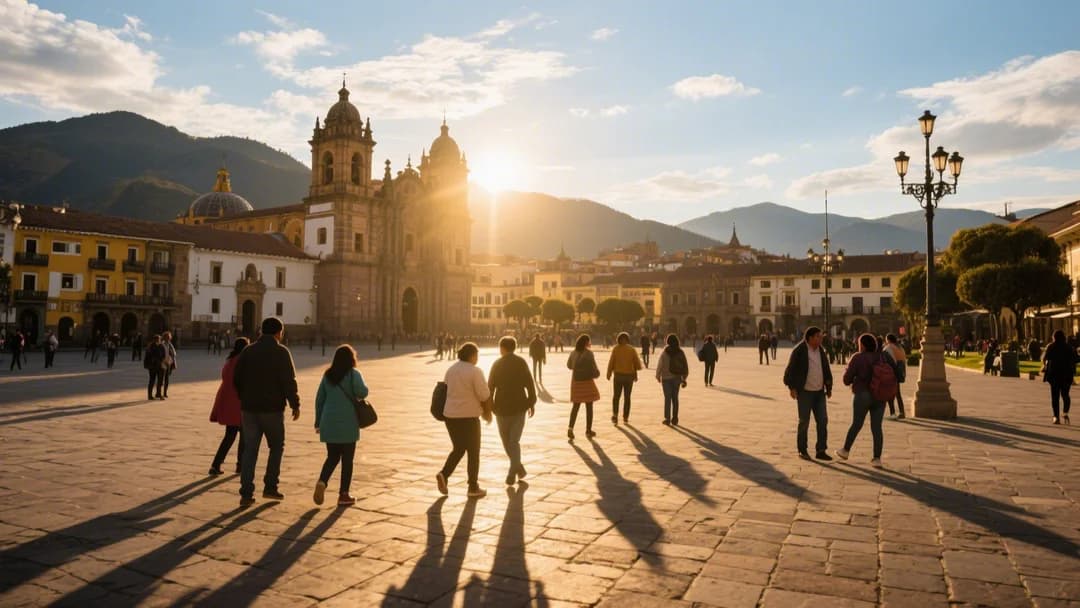 Vista de la Plaza de Armas de Cusco desde la Calle Resbalosa
