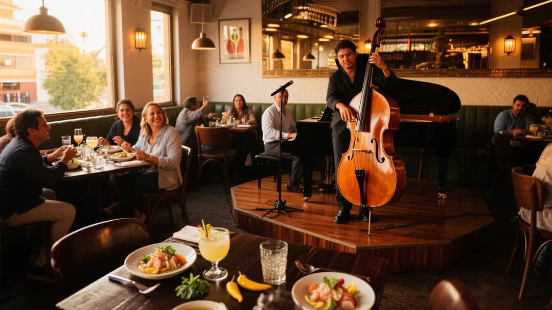 Ambiente nocturno en Molly's con música en vivo