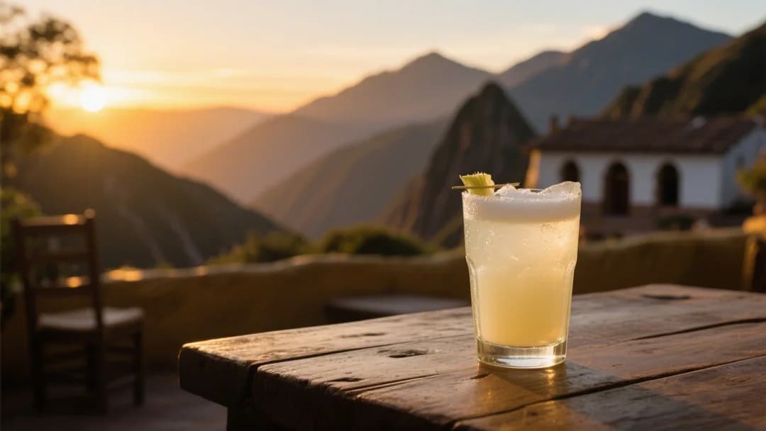 Pisco sour con vista a Cusco en 4 Coca Resto