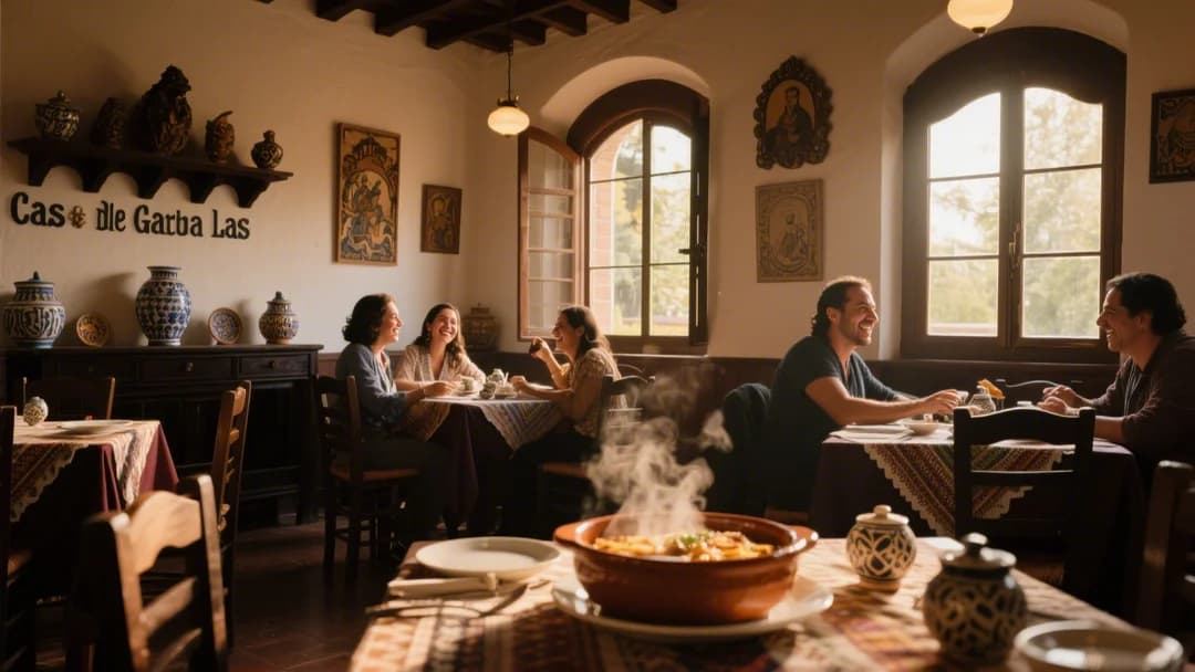 Interior de un restaurante en Cusco sirviendo cazuelas tradicionales