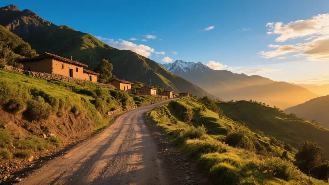 Camino de trocha hacia la catarata de Paqchayoq