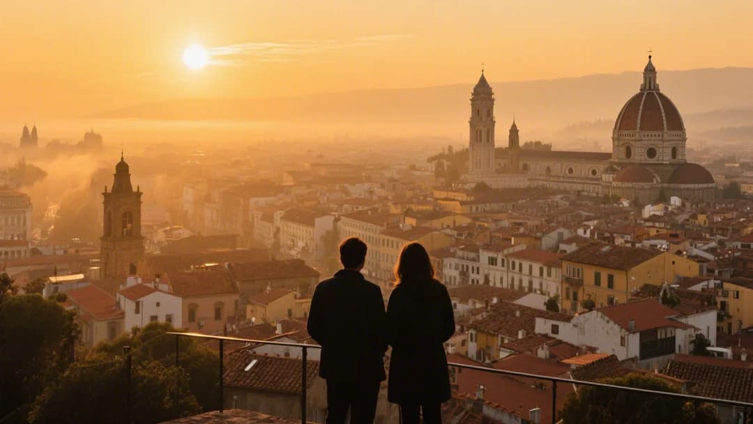Vista panorámica de Cusco desde el mirador de San Blas al atardecer.
