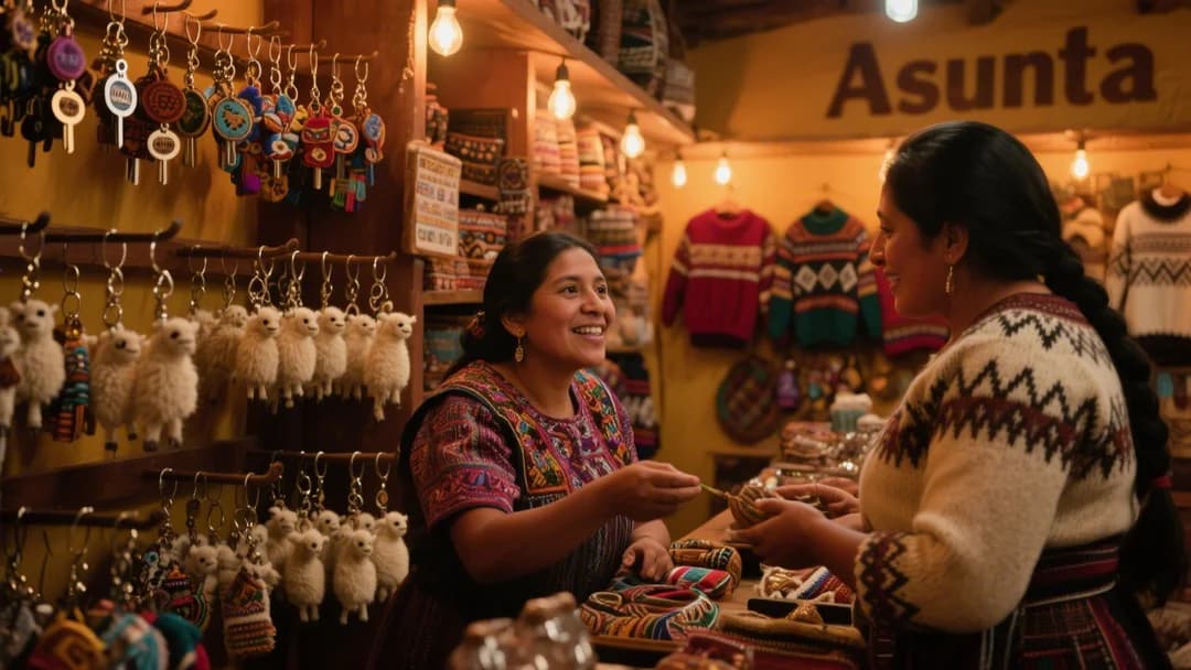 Tienda Asunta en Cusco con artesanías y textiles