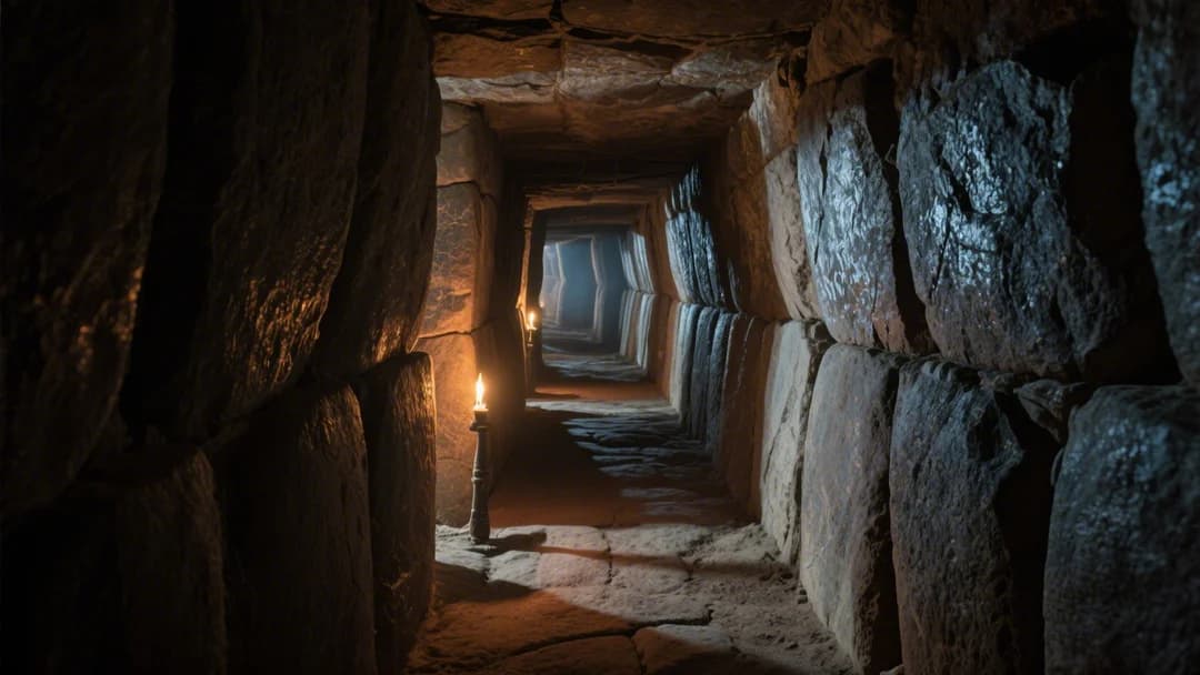 Túneles y pasadizos tallados en la roca en Qenqo, Cusco