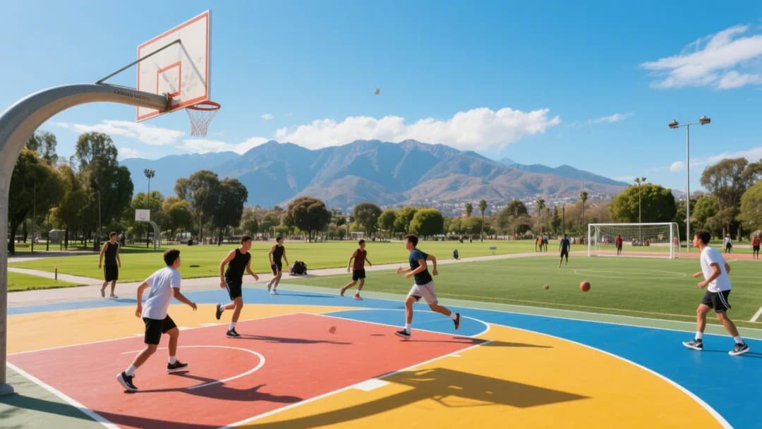 Canchas deportivas en el Parque de la Familia de Urcos