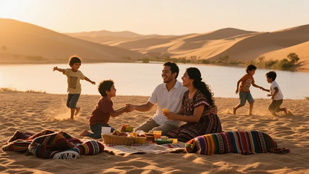 Familia disfrutando de un día en el parque