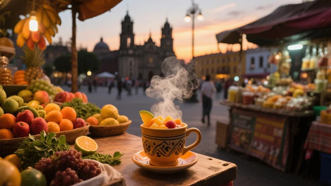 Emolientes frutados en un puesto callejero de Cusco